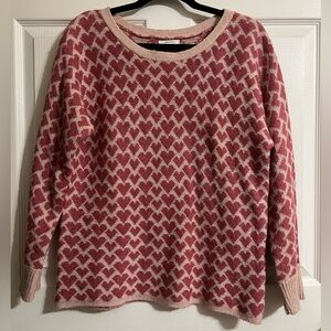 Maurices Pink and Cream Heart Sweater